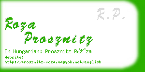 roza prosznitz business card